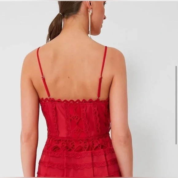 Hyacinth House Red Lace Marlee Midi Dress - Picture 3 of 15